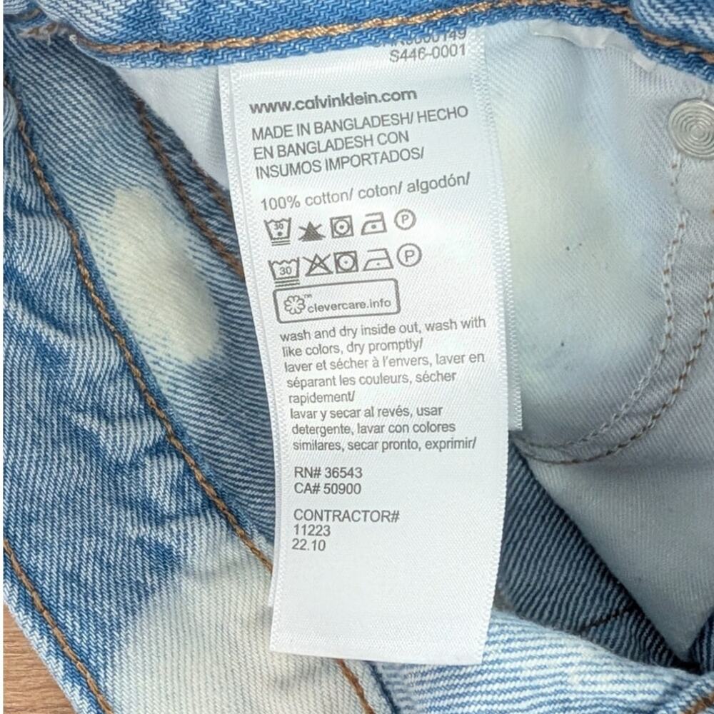 Calvin Klein Original Wide Leg Jeans Womens 28 Tie Dye Denim High-rise - Picture 7 of 10